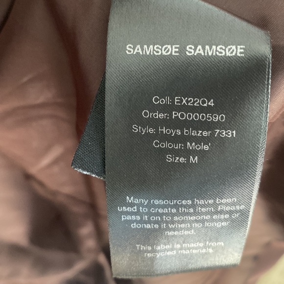 RTR SAMSOE SAMSOE Hoys blazer 7331 color mole DoubleBreasted Blazer, Size Medium - Picture 11 of 16